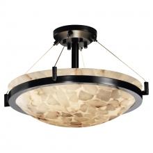 Justice Design Group ALR-9681-35-MBLK-LED3-3000 - 18" LED Semi-Flush Bowl w/ Ring