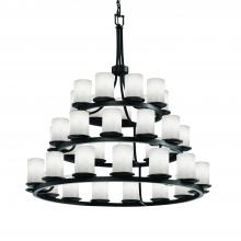 Justice Design Group CLD-8712-10-MBLK - Dakota 36-Light 3-Tier Ring Chandelier