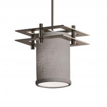 Justice Design Group FAB-8165-10-GRAY-NCKL-BKCD - Metropolis 1-Light Small Pendant (2 Flat Bars)