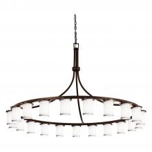 Justice Design Group FAB-8736-10-WHTE-DBRZ-LED21-14700 - Dakota Downlight 21-Light 1-Tier LED Chandelier