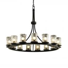 Justice Design Group GLA-8715-16-CLRT-MBLK-LED15-10500 - Dakota 15-Light 1-Tier Ring LED Chandelier