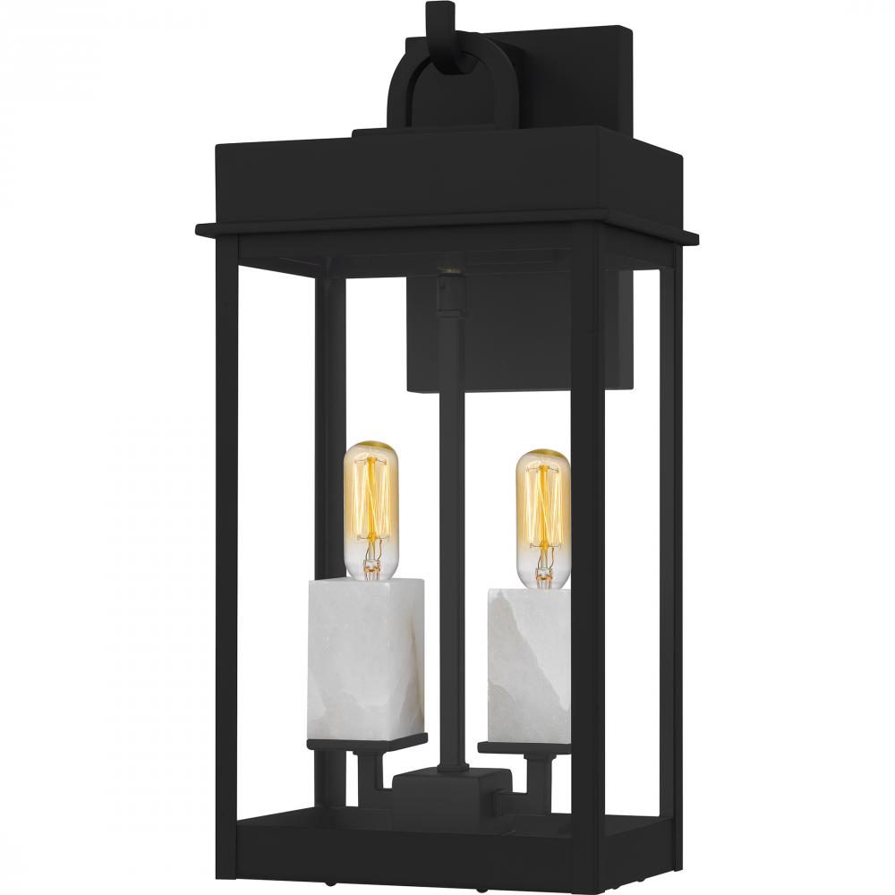 Carmen 2-Light Matte Black Outdoor Wall Lantern