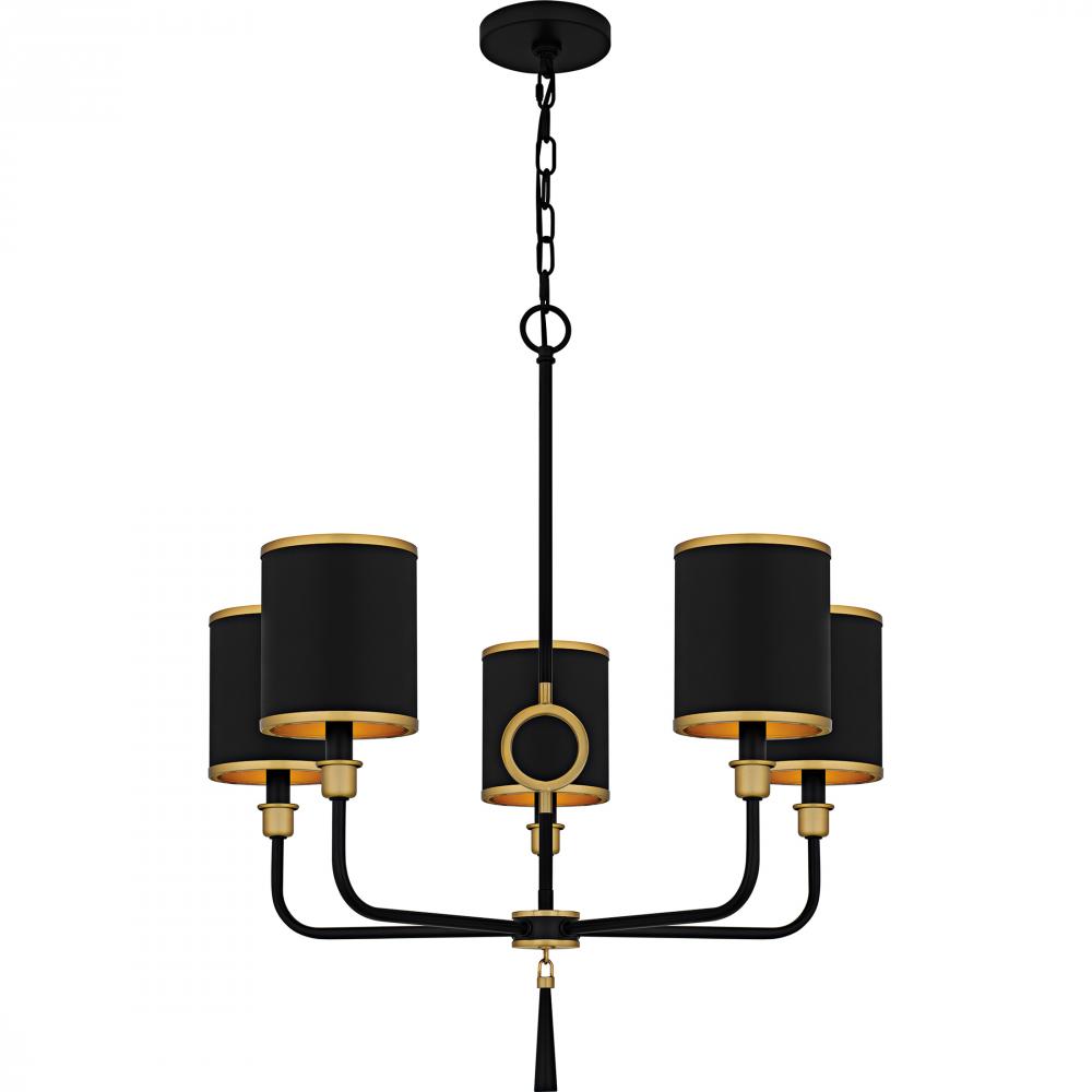 Lockery 5-Light Matte Black Chandelier