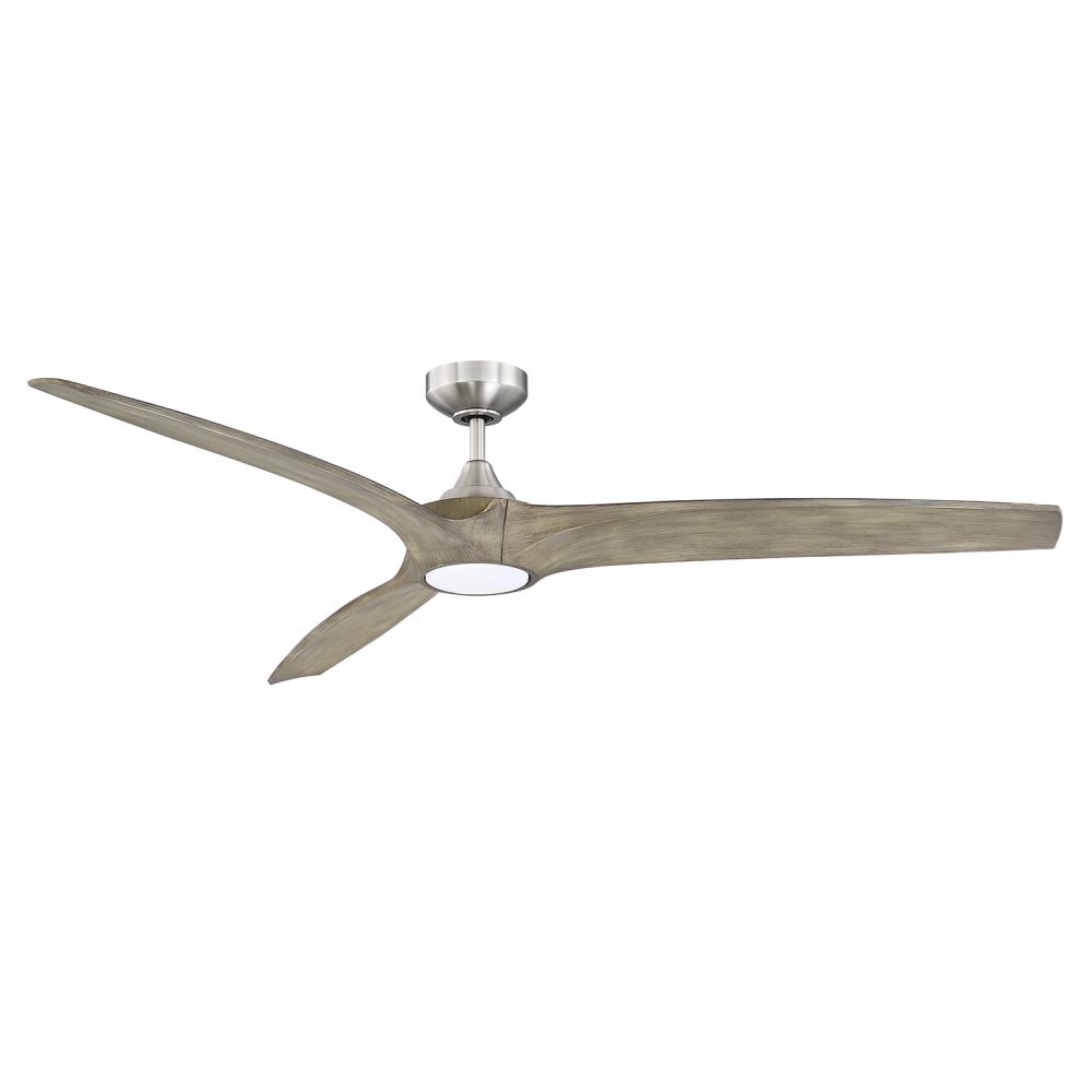 PALADIN 60 in. Satin Nickel Ceiling Fan with Grey Weathered Oak blades