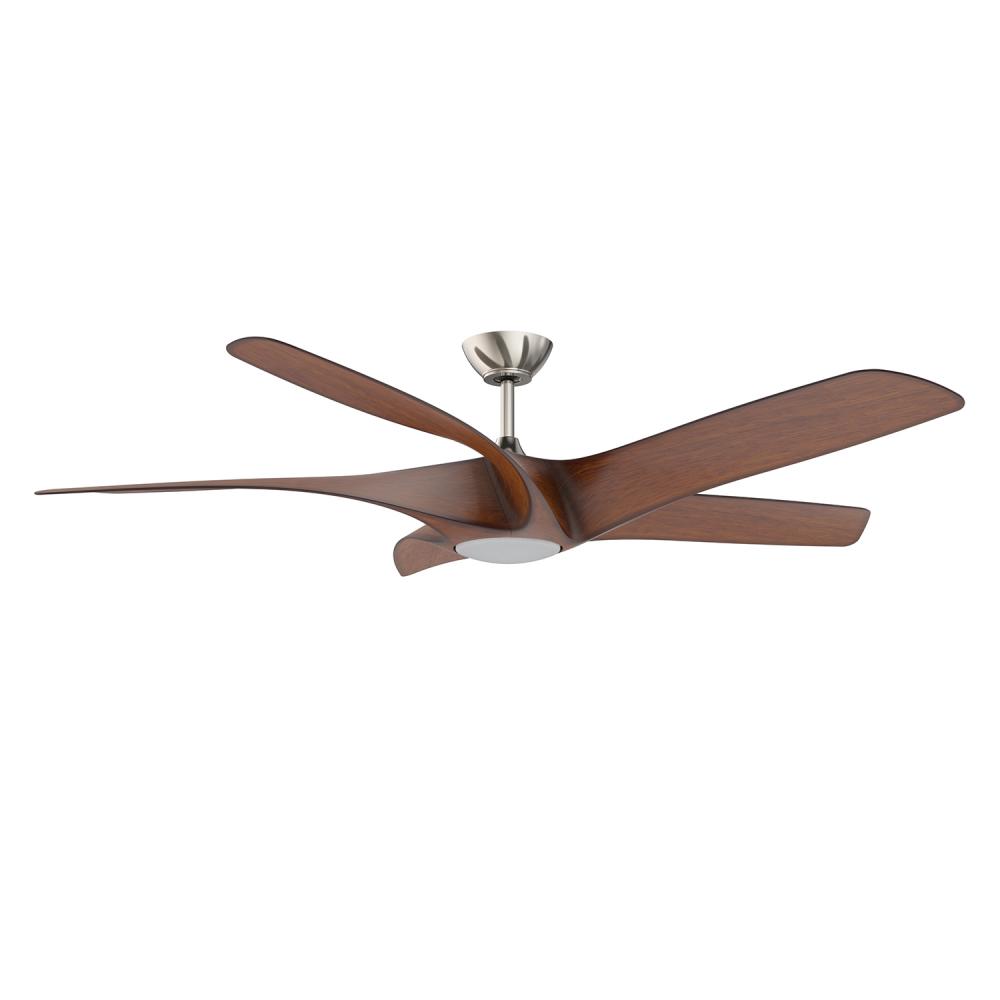 TITUS 60 in. Satin Nickel Ceiling Fan with Dark Walnut blades