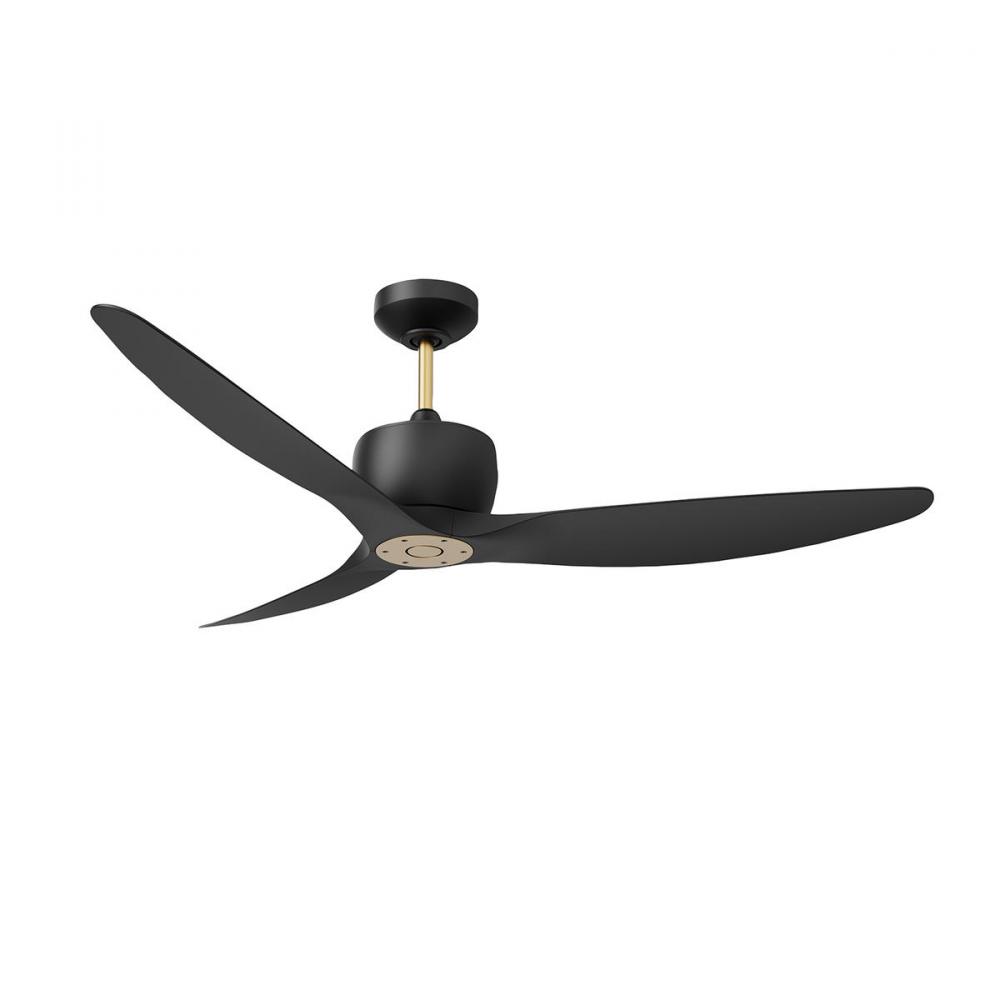 ELEMONT 52 in. Matte Black & Oilcan Brass Ceiling Fan