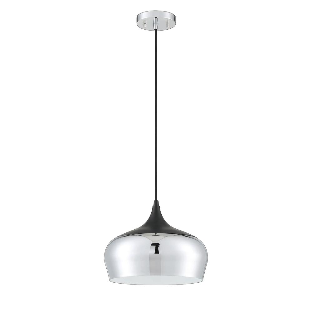 ORIAN 1-Light Chrome & Black Pendant