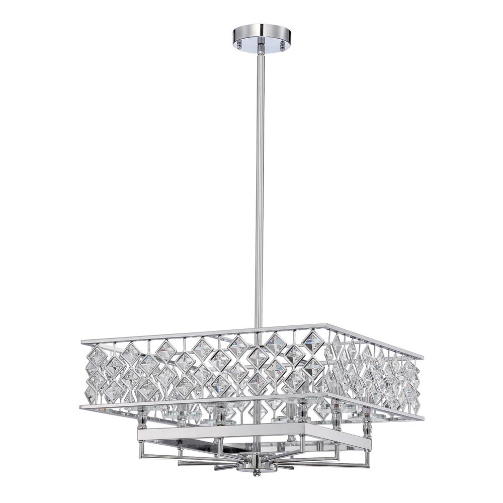 MILANO series 8-Light 21" Chrome Pendant