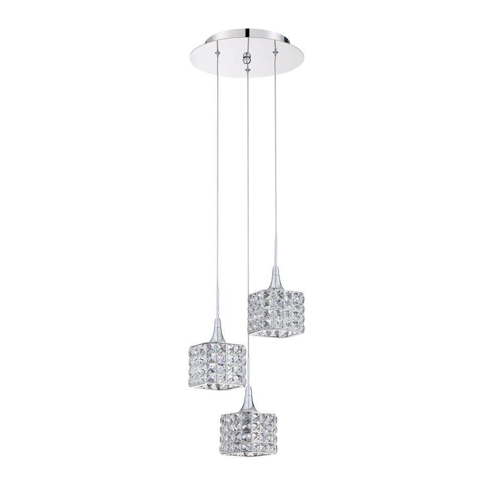 SHIMERA series 3-Light Chrome Pendant Pan