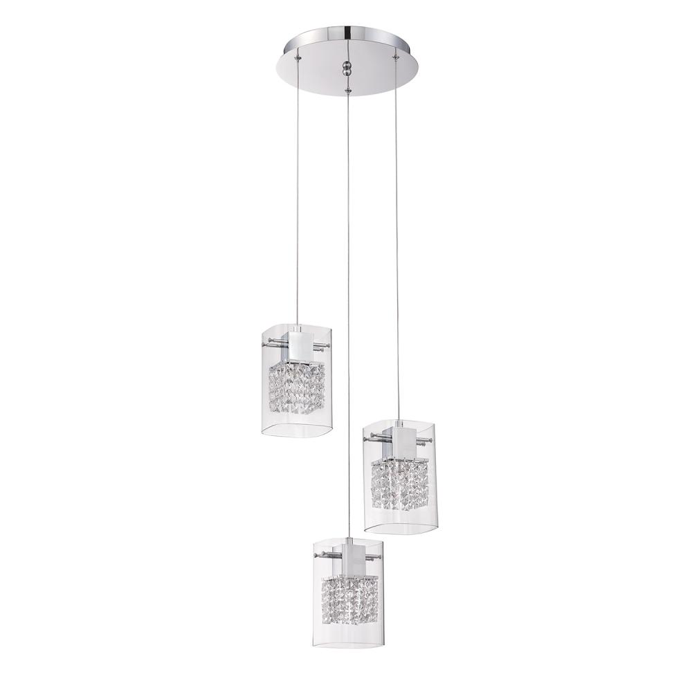 Politan series 3-Light Chrome Pendant Pan