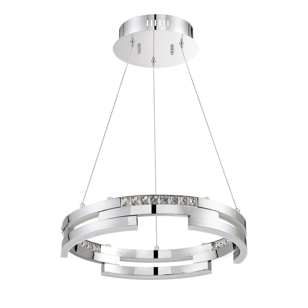 SATERN series 32 Watt Black Stainless Integrated LED Ring Pendant