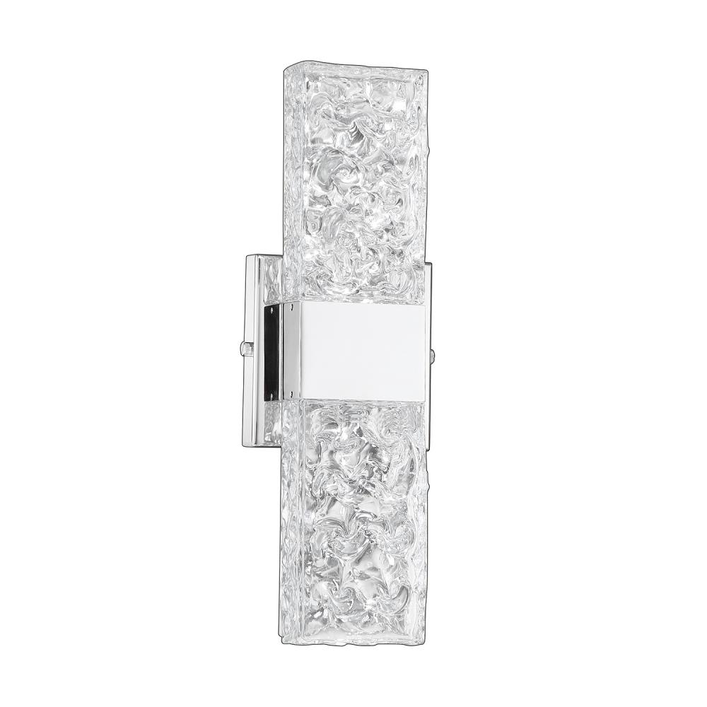 GLACIER 2-Light-LED Chrome Vanity Light with Glass style #5