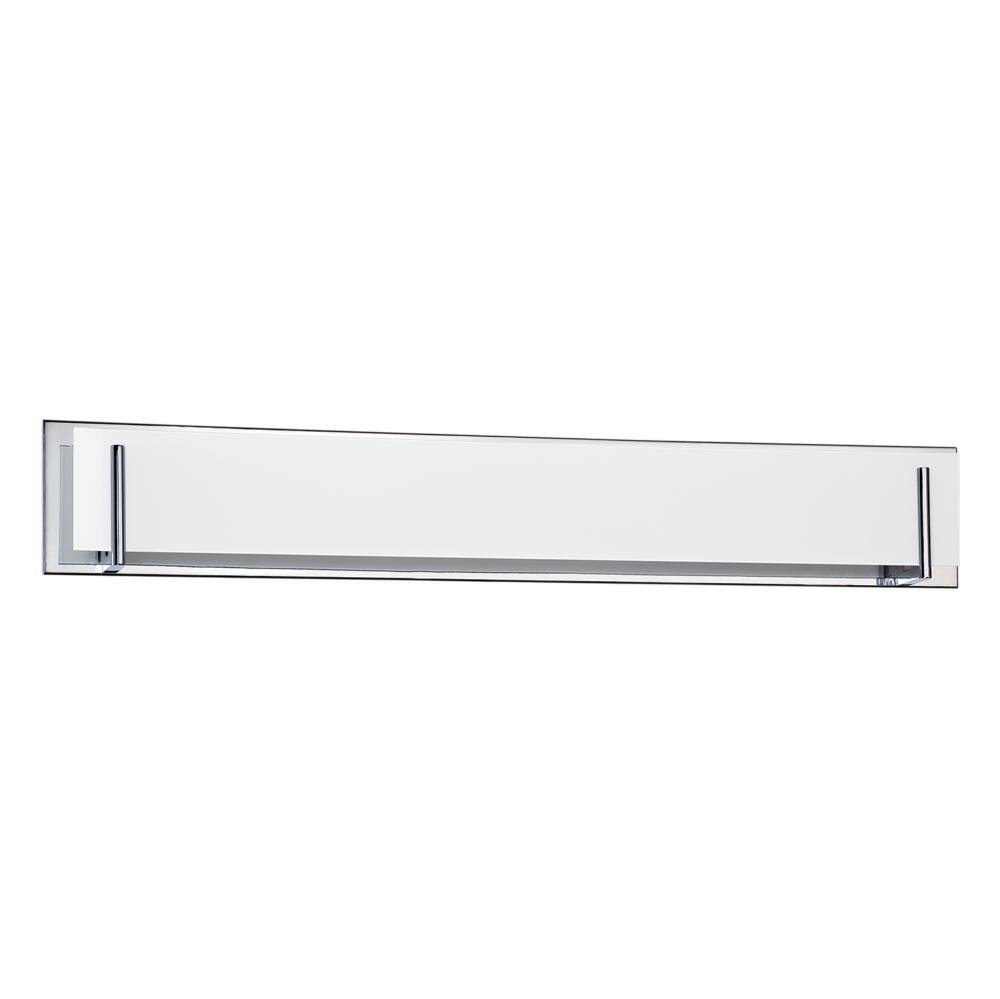 Aurora 7-Light Chrome Vanity Light with White Glass