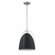 Kendal PF121-BLK/SN - PF121 1-Light Black & Satin Nickel Pendant