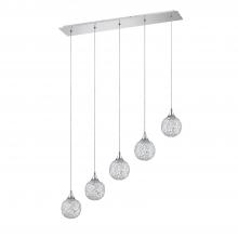 Kendal PF40-5LBR-CH - SOLARO series 5-Light Chrome Pendant Bar