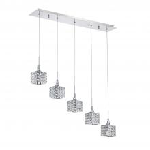 Kendal PF62-5LBR-CH - SHIMERA series 5-Light Chrome Pendant Bar