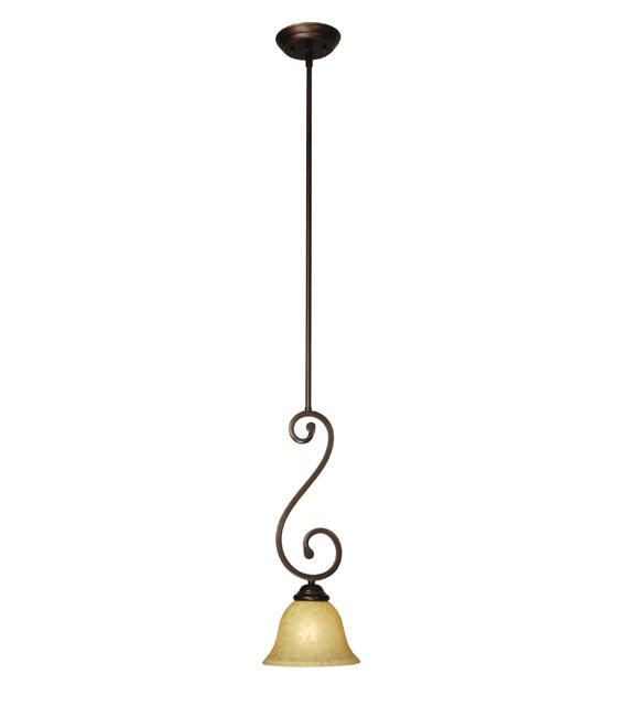 One Light Oil Rubbed Bronze Down Mini Pendant