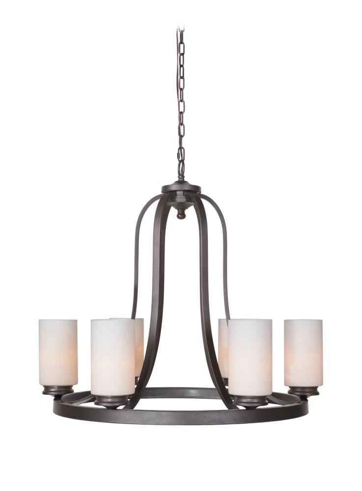 Six Light Urban Bronze Up Chandelier