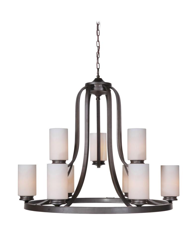 Nine Light Urban Bronze Up Chandelier