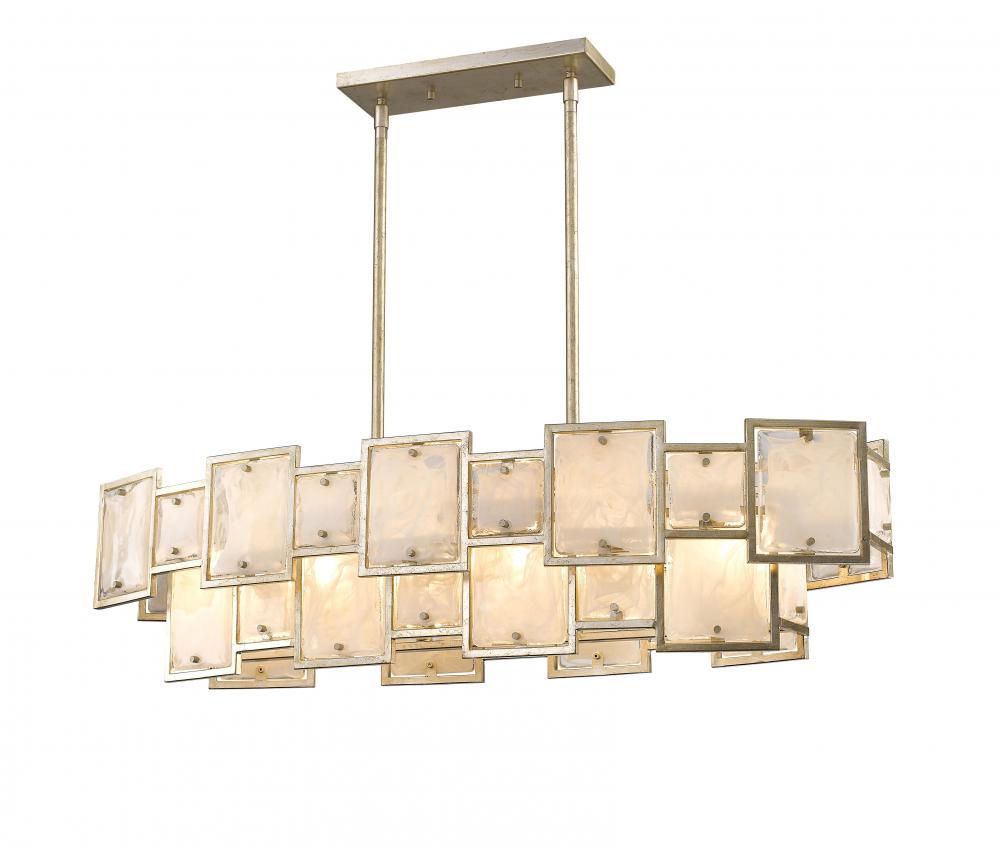 Skyler 6 Light Island Chandelier - Silver Leaf