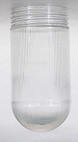 Clear Ribbed Glass Jelly Jar Shade; Diameter 3-11/32 inch; Screw Fitter 3-11/64 inch; Height 6-15/16