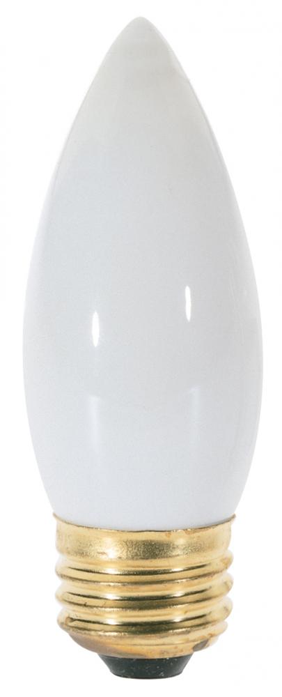 25 Watt B11 Incandescent; White; 1500 Average rated hours; 150 Lumens; Medium base; 120 Volt; 2-Card