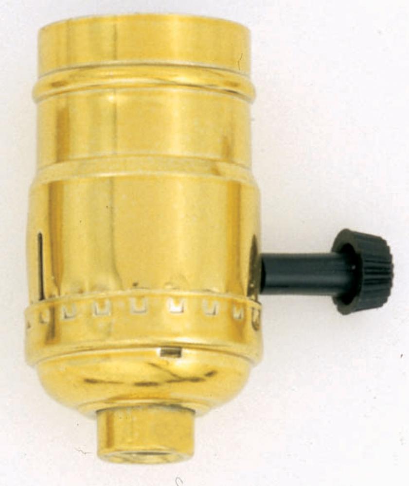 3 Wire Socket With Turn Knob; Brite Gilt Finish