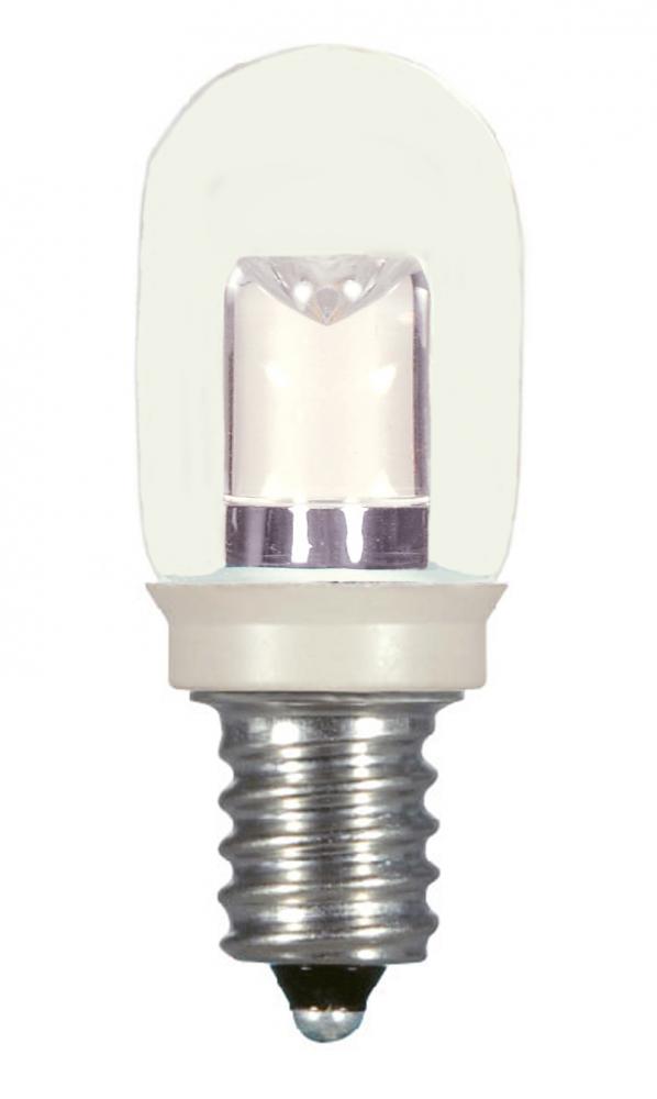 0.8 Watt LED; T6; Clear; 2700K; Candelabra base; 120 Volt; Carded