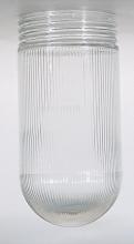 Satco Products Inc. 50/547 - Clear Ribbed Glass Jelly Jar Shade; Diameter 3-11/32 inch; Screw Fitter 3-11/64 inch; Height 6-15/16