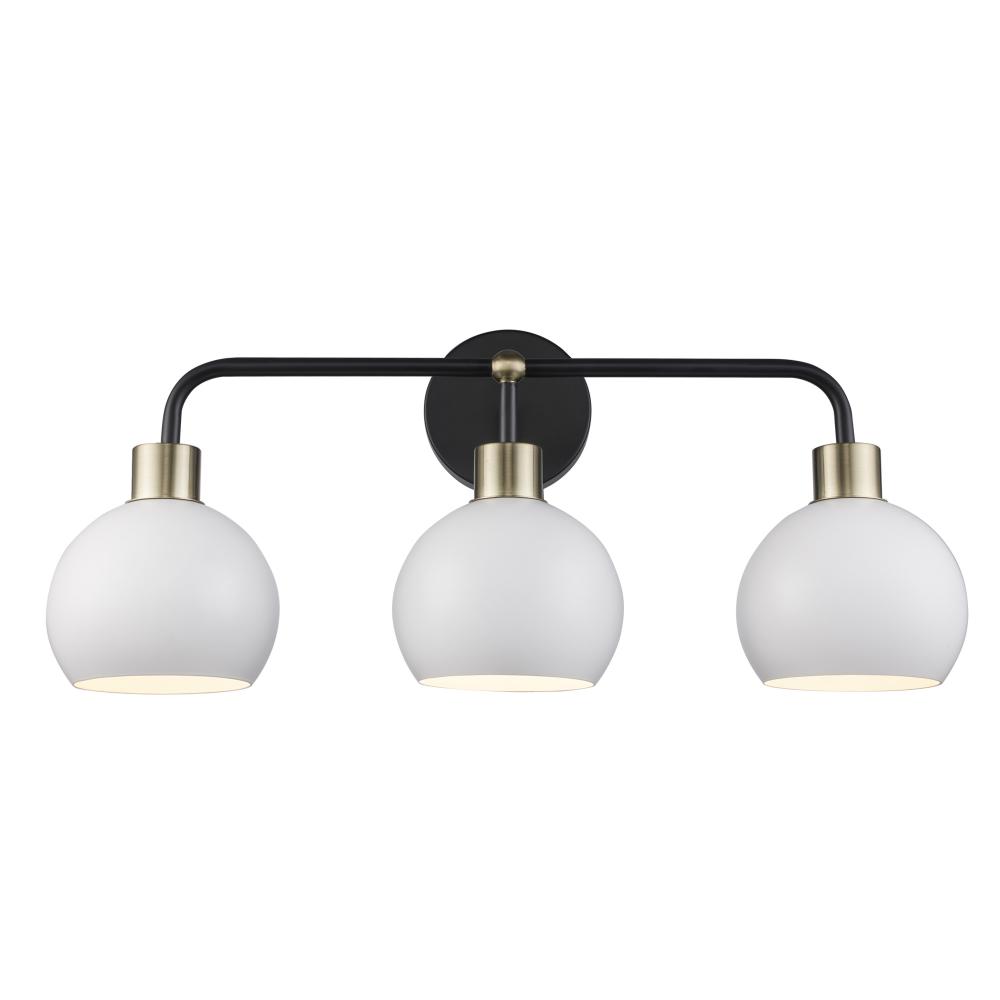 Indigo Vanity Lighting Black/Antique Gold White