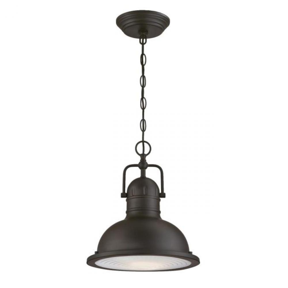 Dimmable LED Pendant Oil Rubbed Bronze Finish Frosted Prismatic Lens