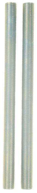 2 Steel Nipples Zinc-Plated 6" Long