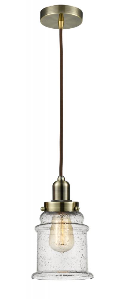 Whitney - 1 Light - 8 inch - Antique Brass - Cord hung - Mini Pendant