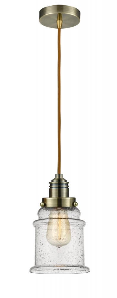 Winchester - 1 Light - 8 inch - Antique Brass - Cord hung - Mini Pendant