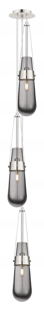 Milan - 3 Light - 6 inch - Polished Nickel - Multi Pendant