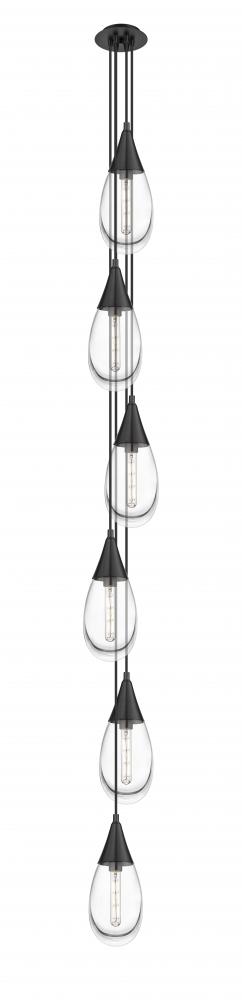 Malone - 6 Light - 8 inch - Matte Black - Multi Pendant