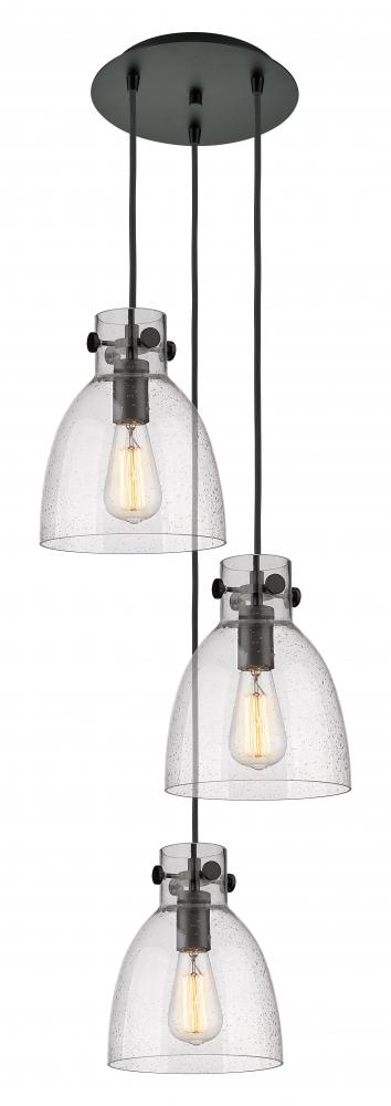 Newton Bell - 3 Light - 16 inch - Matte Black - Multi Pendant