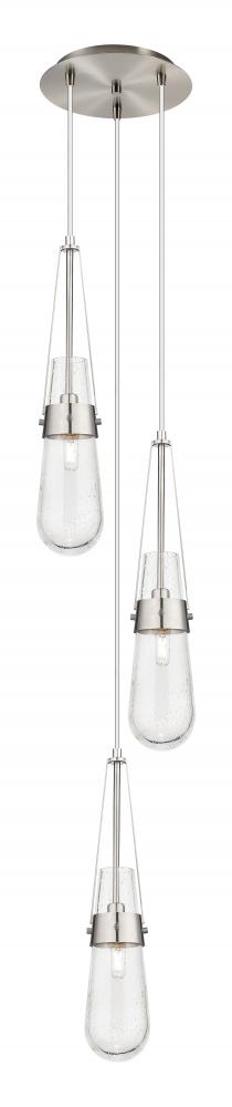 Milan - 3 Light - 12 inch - Brushed Satin Nickel - Multi Pendant