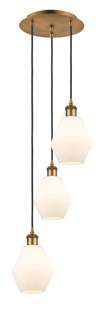 Cindyrella - 3 Light - 13 inch - Brushed Brass - Cord Hung - Multi Pendant