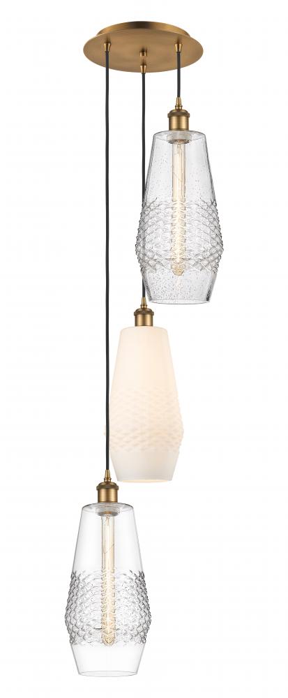 Windham - 3 Light - 14 inch - Brushed Brass - Cord hung - Multi Pendant