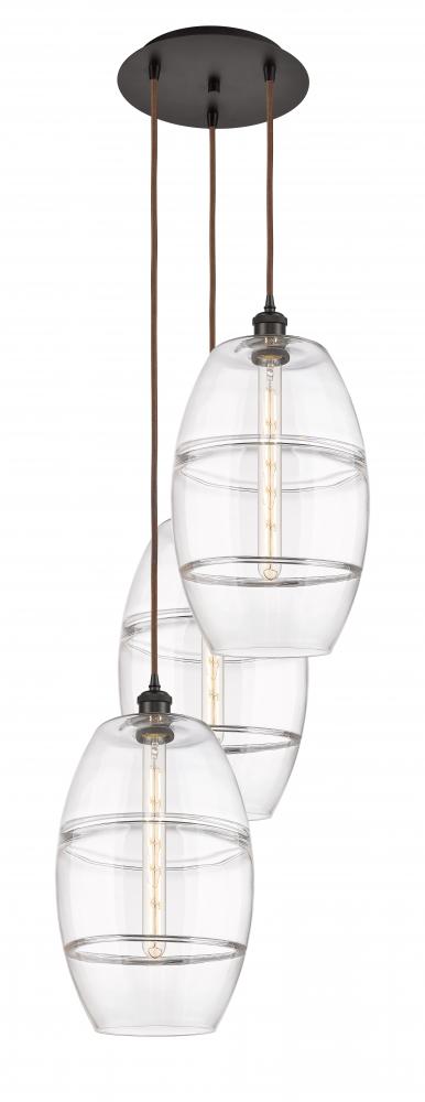 Vaz - 3 Light - 17 inch - Oil Rubbed Bronze - Cord hung - Multi Pendant