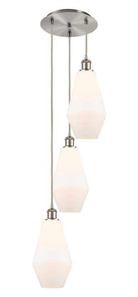 Cindyrella - 3 Light - 14 inch - Brushed Satin Nickel - Cord Hung - Multi Pendant