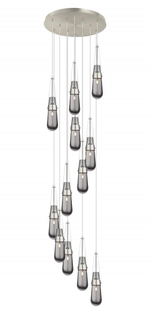 Milan - 12 Light - 24 inch - Brushed Satin Nickel - Multi Pendant