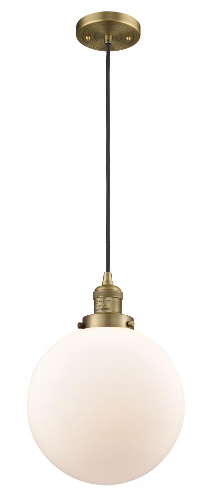 Beacon - 1 Light - 10 inch - Brushed Brass - Cord hung - Mini Pendant