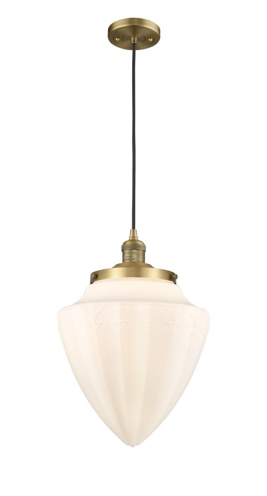 Bullet - 1 Light - 12 inch - Brushed Brass - Cord hung - Mini Pendant