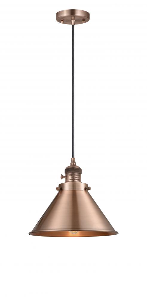 Briarcliff - 1 Light - 10 inch - Antique Copper - Cord hung - Mini Pendant