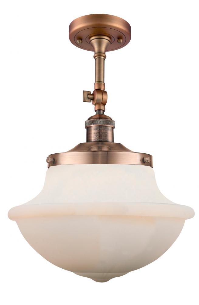 Oxford - 1 Light - 12 inch - Antique Copper - Semi-Flush Mount