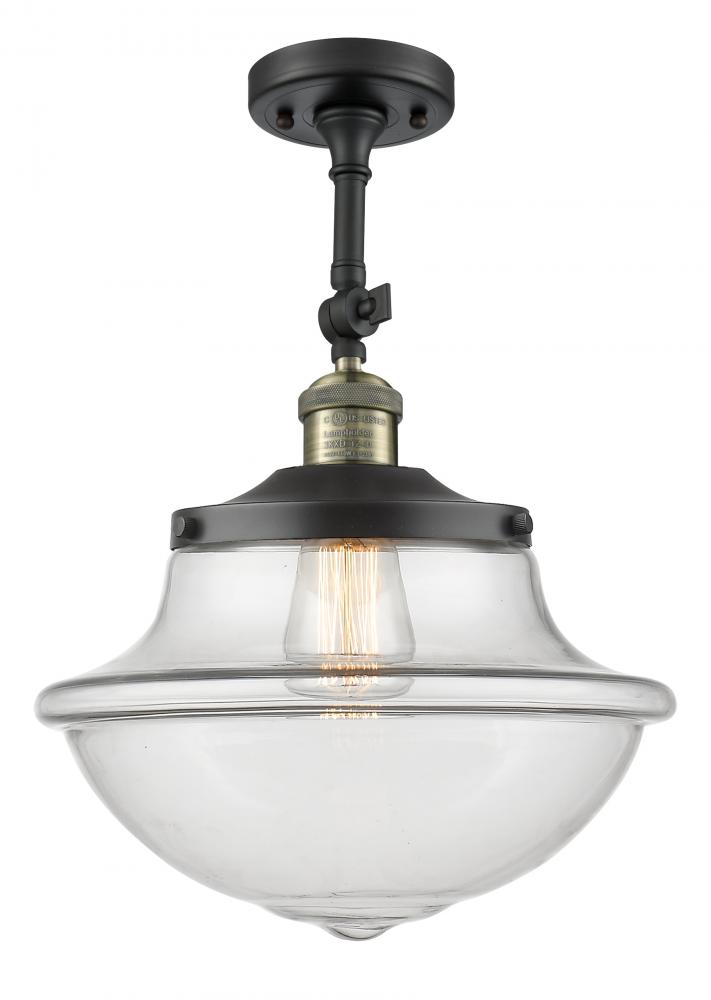 Oxford - 1 Light - 12 inch - Black Antique Brass - Semi-Flush Mount