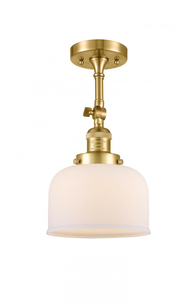 Bell - 1 Light - 8 inch - Satin Gold - Semi-Flush Mount