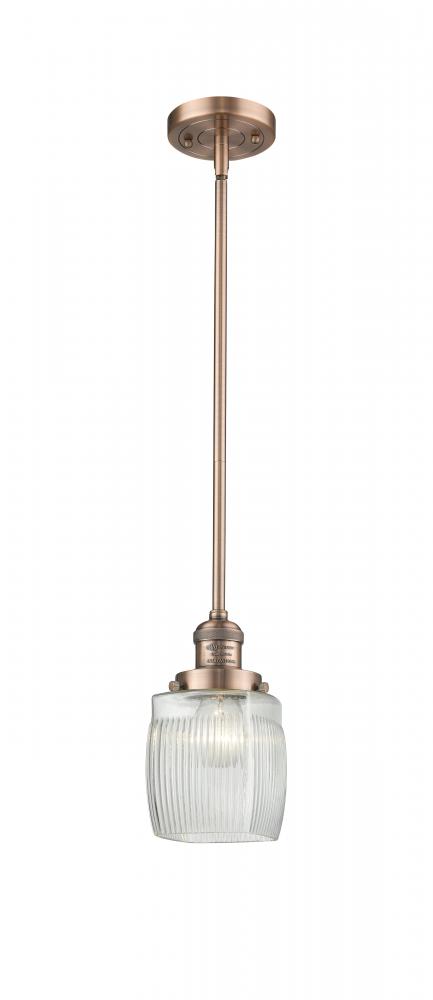 Colton - 1 Light - 6 inch - Antique Copper - Stem Hung - Mini Pendant